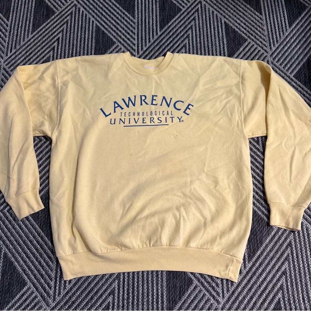 Vintage Lawrence Tech University Crewneck Sweatshirt Technological Large Flint